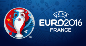 UEFA Euro 2016 logo featuring the iconic trophy and French elements.