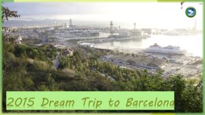 A poster for a trip to Barcelona