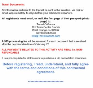 Dream Trip To Argentina - 2024 - Registration 02B