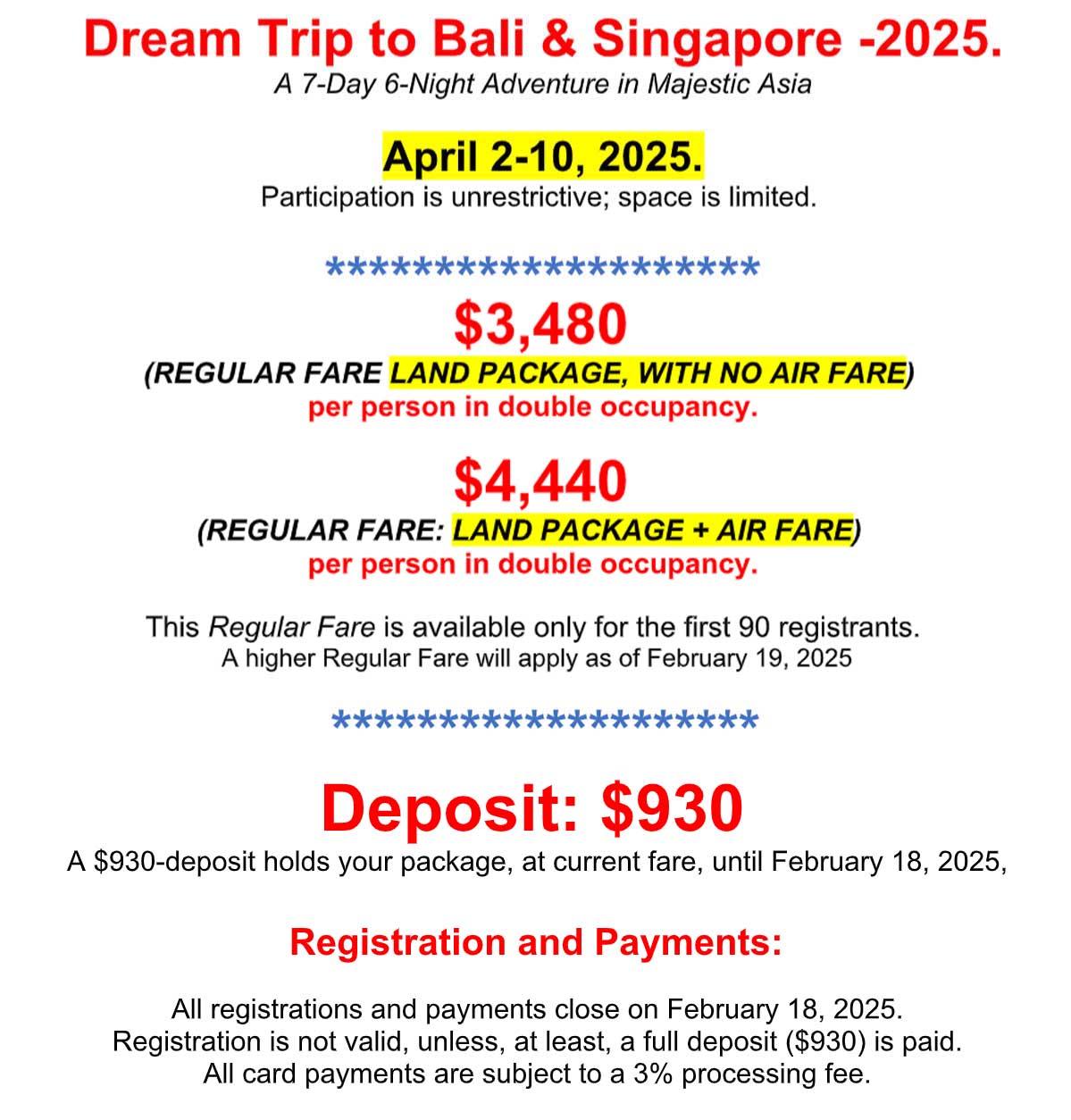 Dream Trip To Argentina - 2024 - Info 01