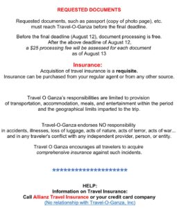 A legal document detailing terms and responsibilities about drug acquisition and transport.