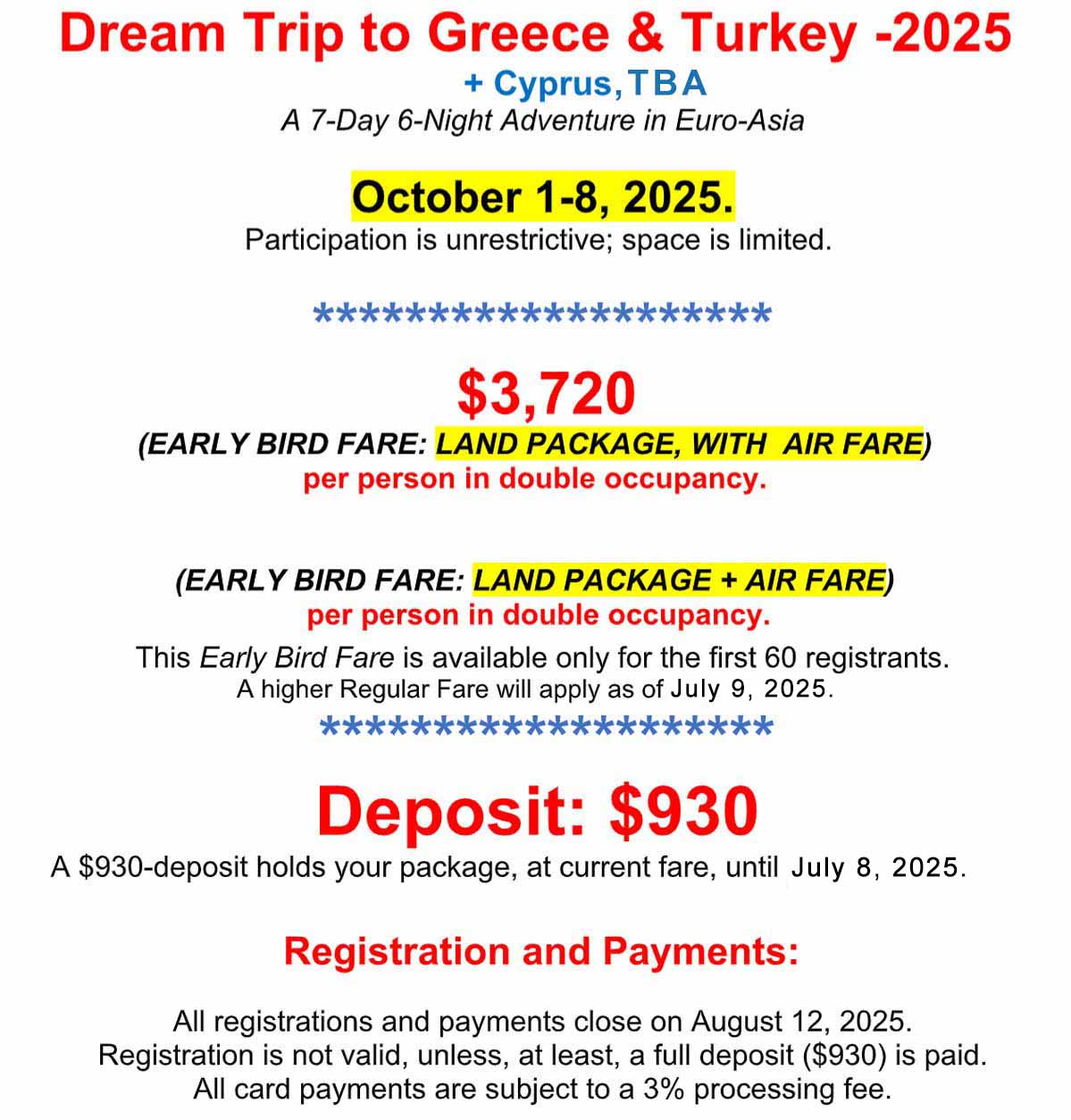 Dream Trip To Argentina - 2024 - Info 01