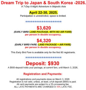 Dream Trip To Japan - South Korea - 2026 - Info 1 - 2