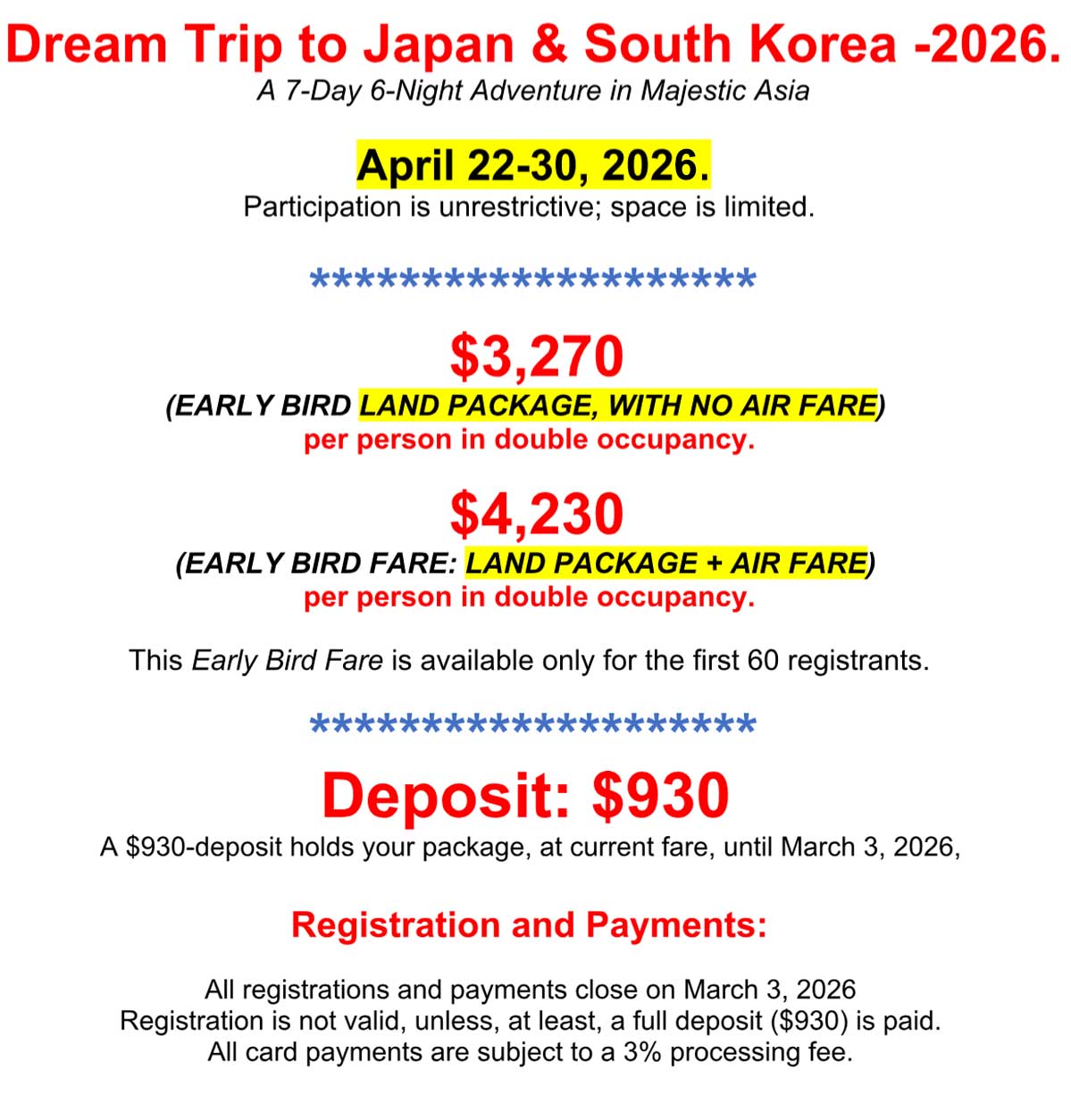 Dream Trip To Argentina - 2024 - Info 01